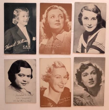1940'S LOT OF 6 WOMEN ACTRESS SINGING STARS NBC CBS MUTOSCOPE ARCADE CARDS