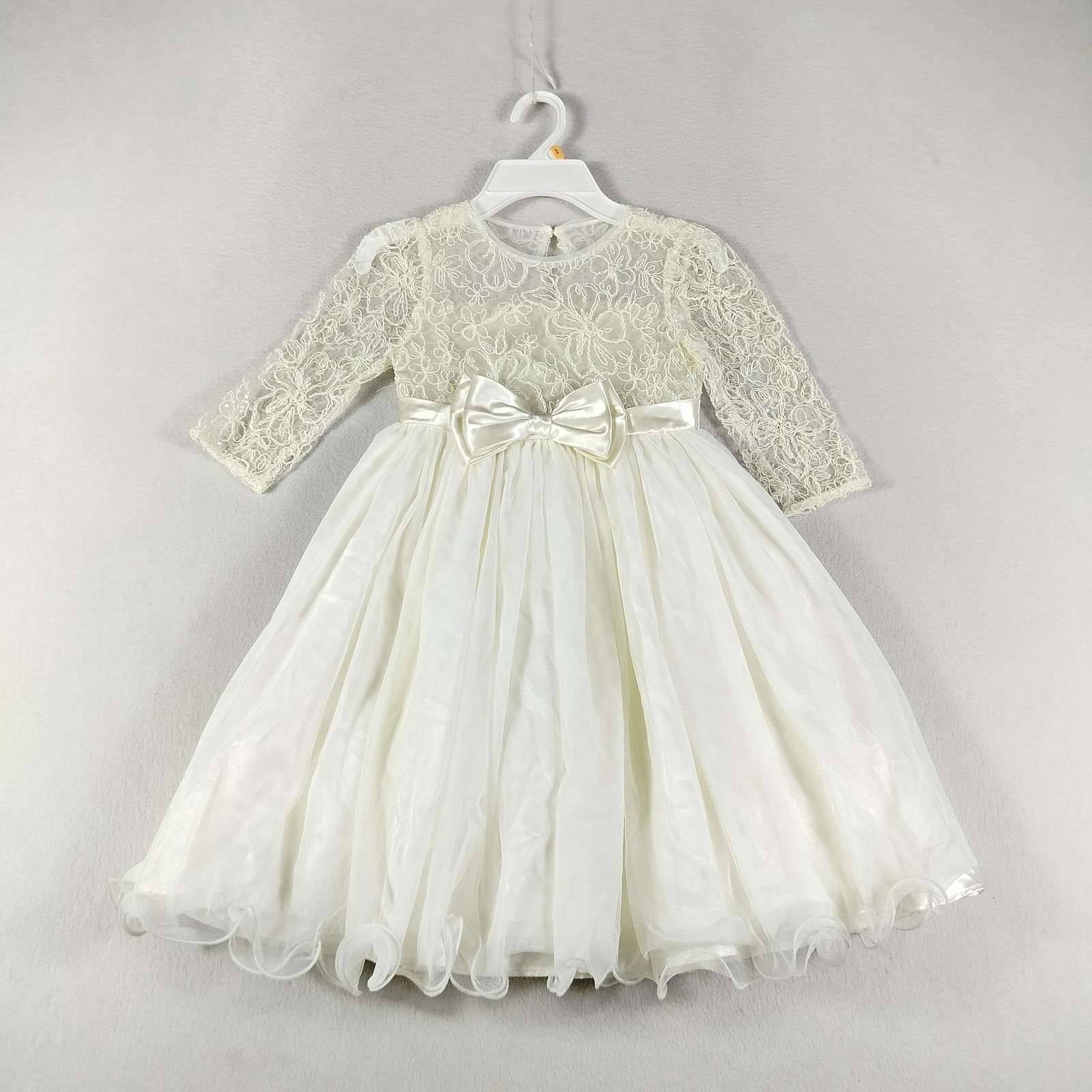 Bonnie Jean Dress Girls 6X Ivory Lace Tulle Flower Girl Special Occasion Party
