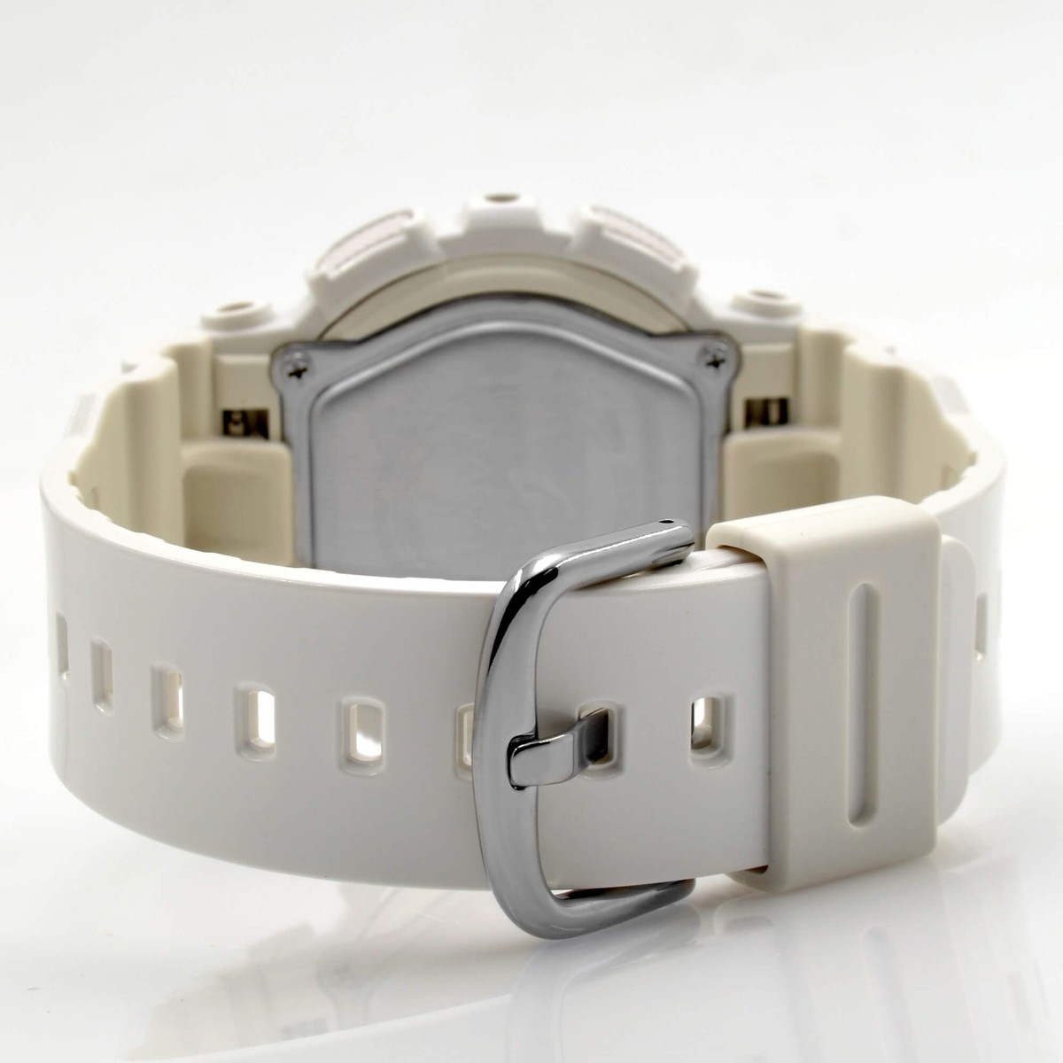 Casio Women's Watch Baby-G Chrono Rose Gold Dial White Resin Strap