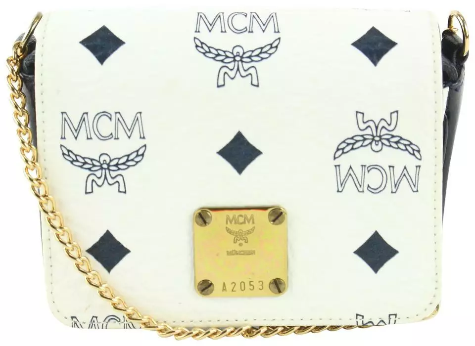 White and black mcm bag hot sale