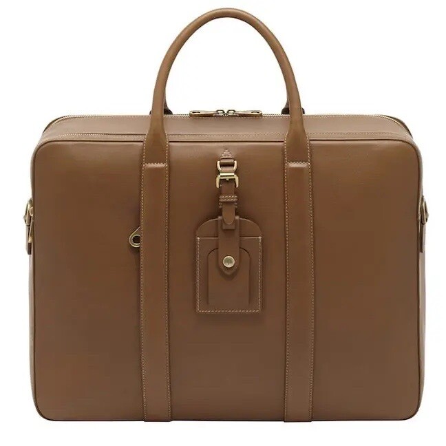 Mulberry Oak Calf Leather Matthew 24 Hour Mens Bag - Brand New And Unused