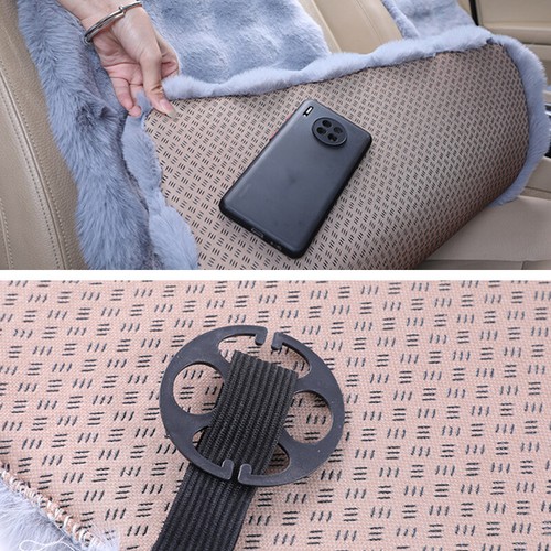 Fake Rabbit Fur Winter Car Seat Cushion Front Rear Seat Cover Thick Plush Soft - Picture 7 of 36