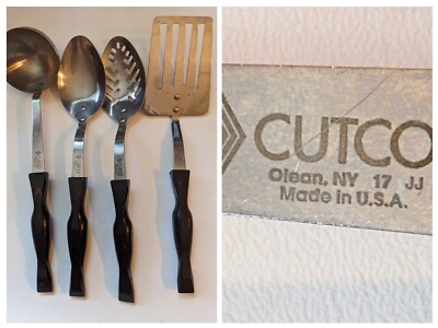 Satz Aus 4 Cutco 17JJ Küchenutensilien Spatel Löffel Basting Spoon Zum Braten