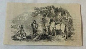 1851 magazine engraving ~ MENDING THE HORSESHOE