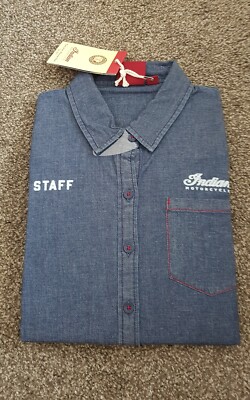 Womens Denim Staff Jeansbluse Gr S Undian Motorcycle Farbe blau neu mit Etikett