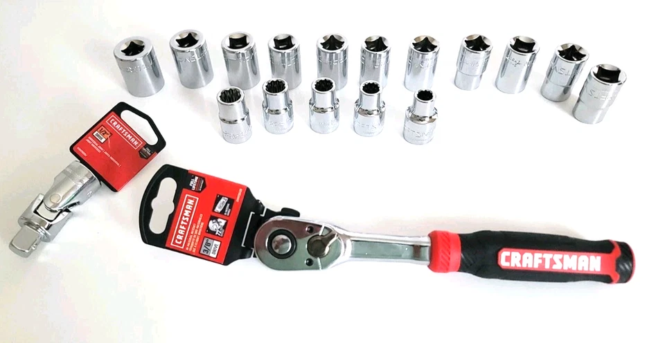 Combo Craftsman 16 Socket mixed With Ratchet 3/8 /1/2" joint Set - Image 4 of 4
