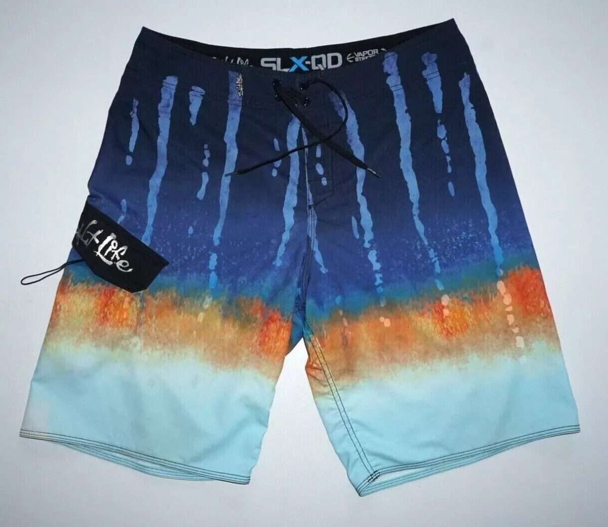 Salt Life Board Shorts SLX QD Men s 34 Blue Fishing Swim Trunks Outdoor Water