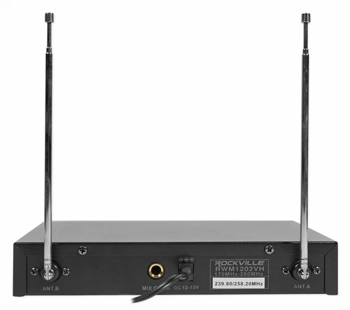 Rockville RWM1202VH VHF Wireless Dual HandHeld Microphone System/Metal Receiver - Picture 3 of 6