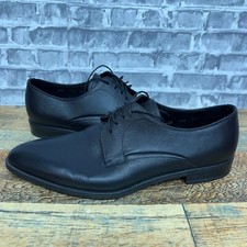 Prada Black Leather Derby Oxford Lace Up Shoes 2EE146 Mens Size 8.5 EUC