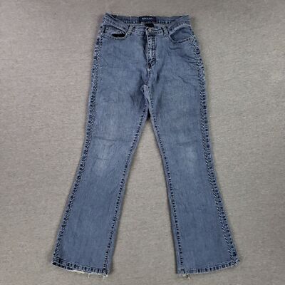 Vintage Adolfo Jeans Size 10 High Rise Flare Leg Faded Worn Light Stretch Wester