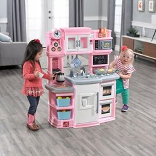 Step2 Great Gourmet Kids Play Kitchen, Pink, w/ Accessory Set - Kids Girl Toy
