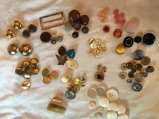 Lot Replacement Buttons Leaf Anchor Toggle Wood Gold Metal Mother Pearl Heart