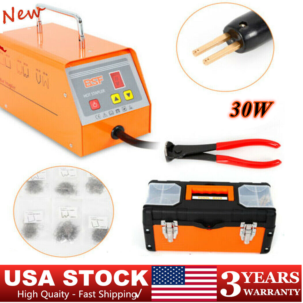 Hot Stapler Plastic Welder Car Bumper Repair Welding Gun Kit w/ 600 Staple Tool-image