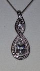 LAST 1” Kay Jewelers Sterling Silver 2 Lab Created White Sapphire Weave Necklace — photo 2
