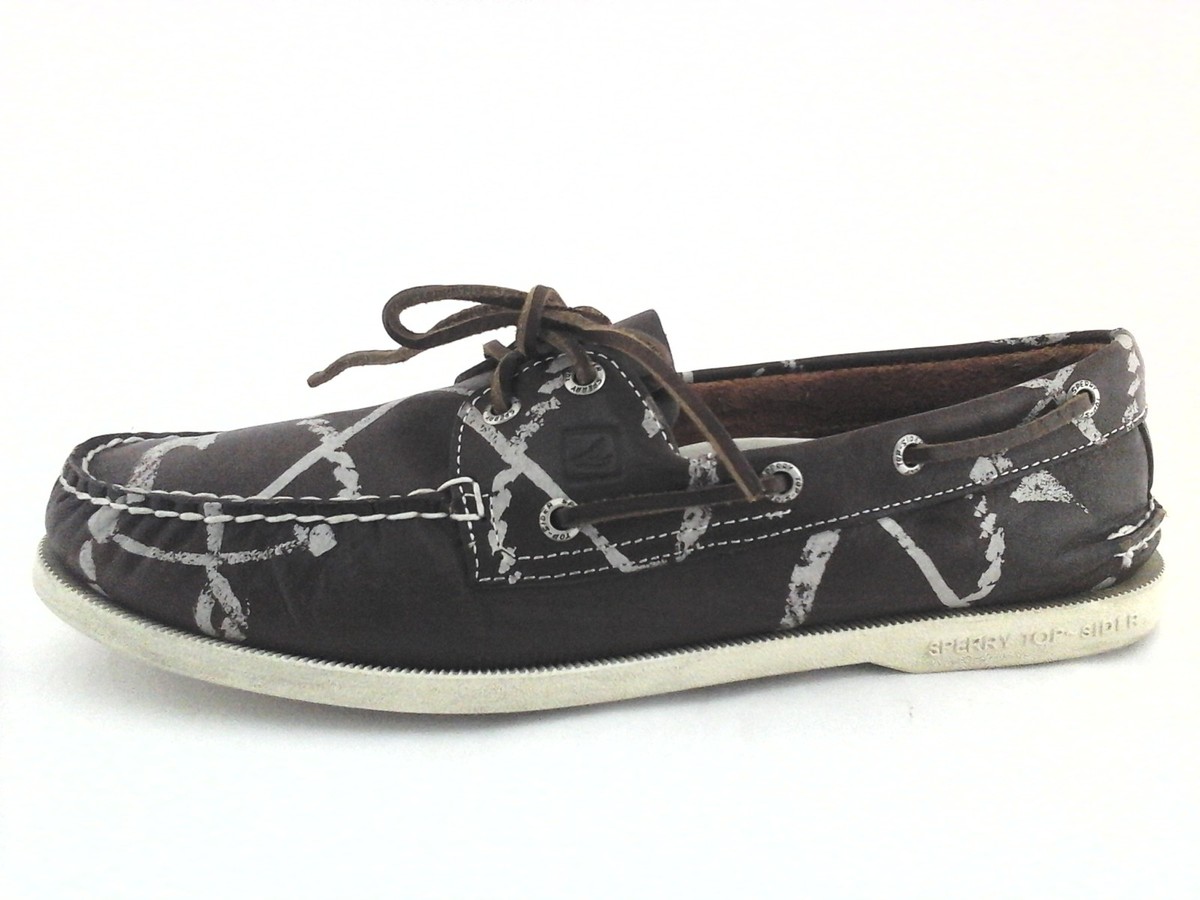 SPERRY TOP-SIDER Boat Shoes Brown Anchors Nautical Loafers 