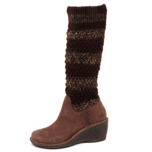 E9630 (NO BOX) stivale donna brown UGG scarpe wool/nabuk boot shoe woman - Zdjęcie 1 z 4