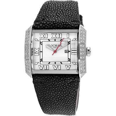 Locman Women's Watch Classic Silver Dial Black Leather Strap 232MOPWHDC/BK STG