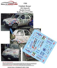 DECALS 1/43 REF 1703 SKODA FAVORIT BERGER RALLYE DE PORTUGAL 1991 WRC RALLY