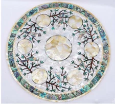 18'' Marble Table Top Center Coffee Home Decor Inlay pietra dura antique a33