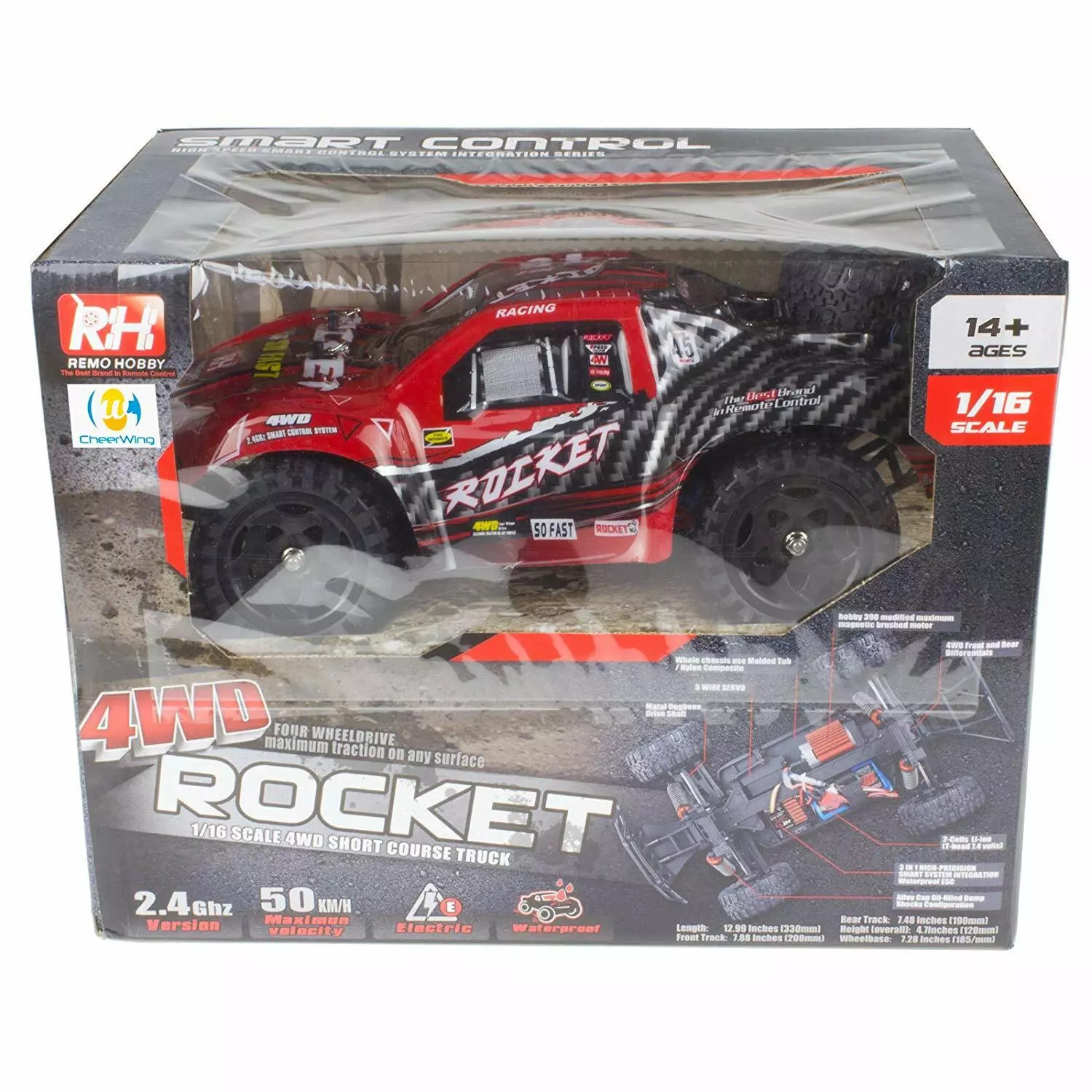 1:16 RC Truck 4WD Scale Crawler Pickup Off Road RTR Car Ready to Play Red US