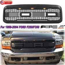 For 1999-2004 Ford F-250 F-350 Front Grille Bumper Raptor Style Matte Black ABS