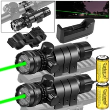Tactical Green Laser Sight Rifle Dot Scope Hunting Lazer +Switch & Barrel Mounts