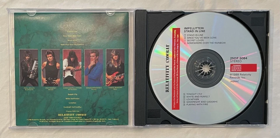 Impellitteri -  Stand In Line (Japan First Press CD w/OBI) 25DP 5084 G. Bonnet Foto 3 de 4