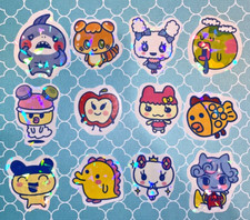 12 Tamagotchi Stickers lot Vinyl Sparkle - Uni, Smart characters - Set X