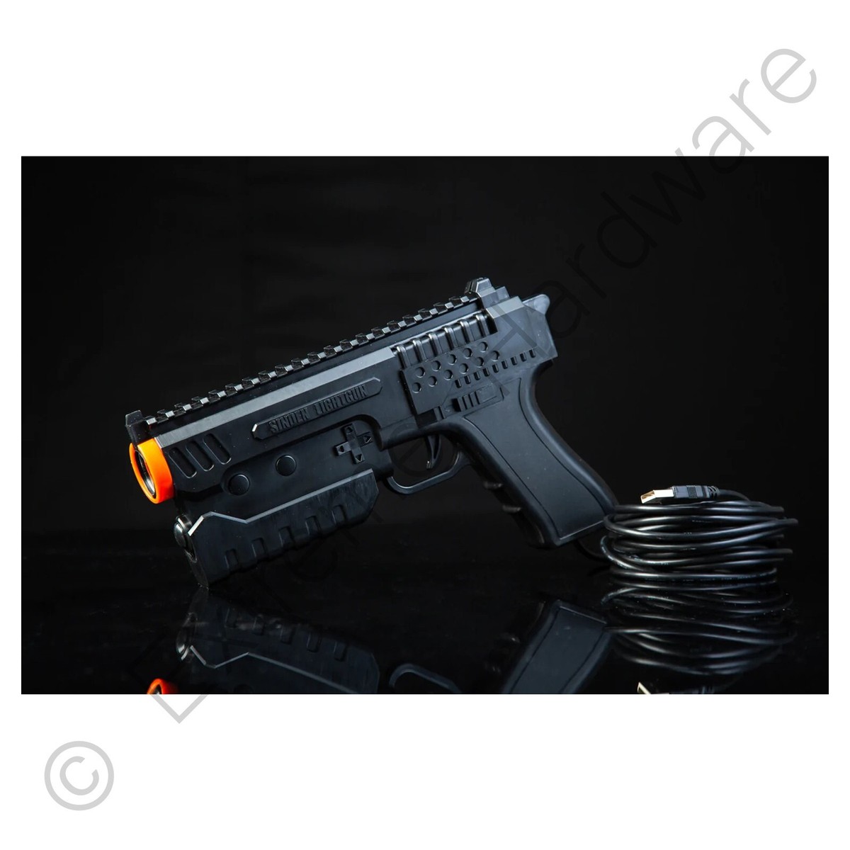 Sinden Black Arcade Recoil Light Gun Line of Sight Aiming LCD TV