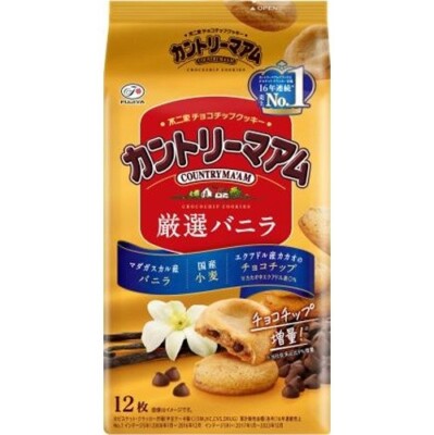 Fujiya, Country Ma'am, Choco Chip Soft Cookie, Vanilla, 12pcs, Japan
