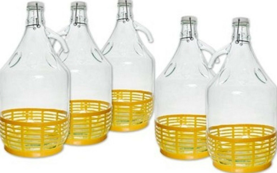 Gärballon mit BÜGELVERSCHLUSS Flasche Glasballon GLASFLASCHE 6 STÜCK 5L
