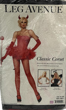 Adult Women's Classic Corset Bustier Top Lace Up Back - Red - Medium 34 - 8/10