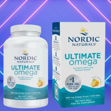 Lemon Flavor Ultimate Omega   Nordic Naturals, 1280 mg, 180 Count, Exp july 2027