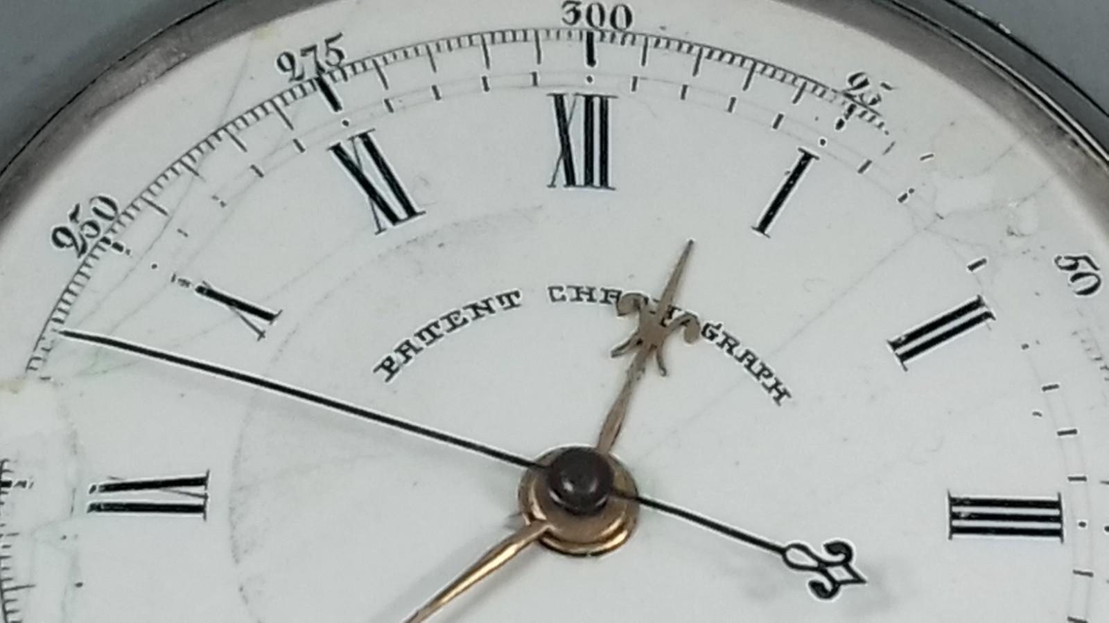 SOLID SILVER PATENT CHRONOGRAPH POCKET WATCH MENS… - image 2