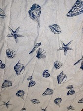 Twin Comforter Coastal Nautical Blue White Sea Beach Starfish Seashell Bedding