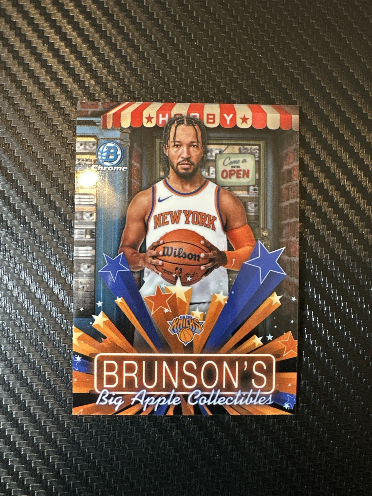 Bowman Chrome 2025 Jalen Brunson HS-11 Knicks Hobby Stars Refractor FINALS MVP!