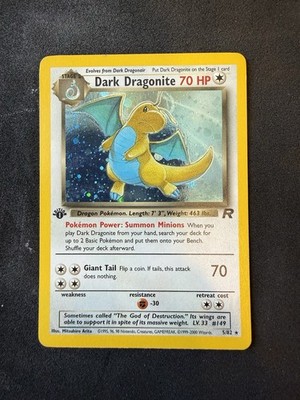 Pokémon Team Rocket 1st Edition Dark Dragonite 5/82 Holo Rare LP PSA Vintage TCG