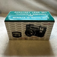 VINTAGE FOCAL AUX WIDEANGLE /TELEPHOTO LENS FOR HI-MATIC AF 20-06-60 AND CASE