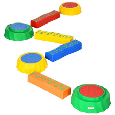 Image of Eight-Piece Kids Stepping Stones Non-Slip Surface & Bottom, for Kids Outsunny