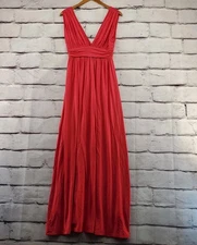 LOVERS FRIENDS Shift Dress Small Zip Sleeveless Maxi V-Neck Pink