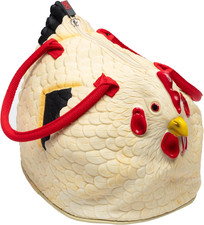 SCS DIRECT Large the Original Rubber Hen Chicken Purse with Top Handle Cute Uniq