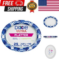 Disposable Paper Platters 10 x 12.5 25 Count Durable Sturdy Design