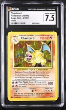 CGC 7.5 NEAR MINT+ Charizard 4/102 Base Set Holo Pokemon Card