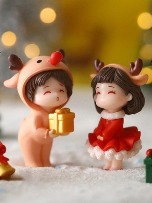 Weihnachtliche Mini Figuren Dekoration Mikrolandschaft Kunststoff Kreativset