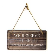 Security  Surveillance  Rustic Dark Wood 5 x 10" Hanging Signs