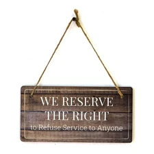 Security & Surveillance | Rustic Dark Wood 5 x 10" Hanging Signs