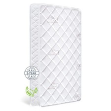 Premium Crib Toddler Mattress,100 Knitted Fabric Premium Fleece
