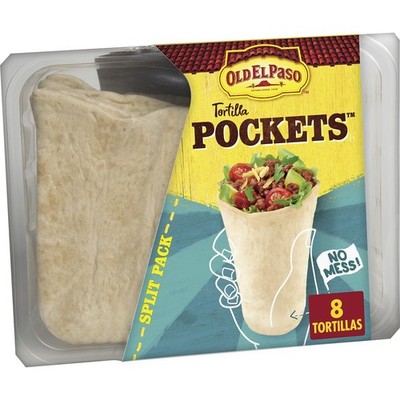 Old El Paso Flour Tortilla Pockets, Meal Prep, 8 Ct, 8.4 8 Count (Pack of 1)