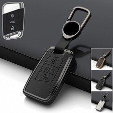 Zinc Alloy Leather Car Remote Key Case Cover For Vw Atlas Jetta Passat Arteon