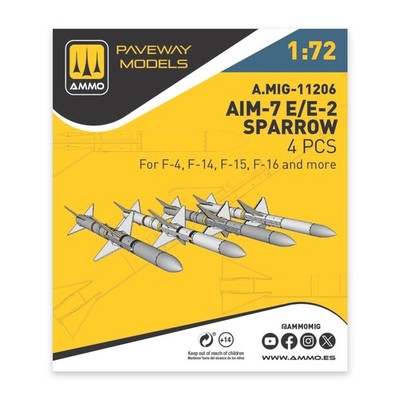 Ammo MIG A.MIG-11206 - 1/72 AIM-7E/E2 Sparrow (4 pcs) - Neu